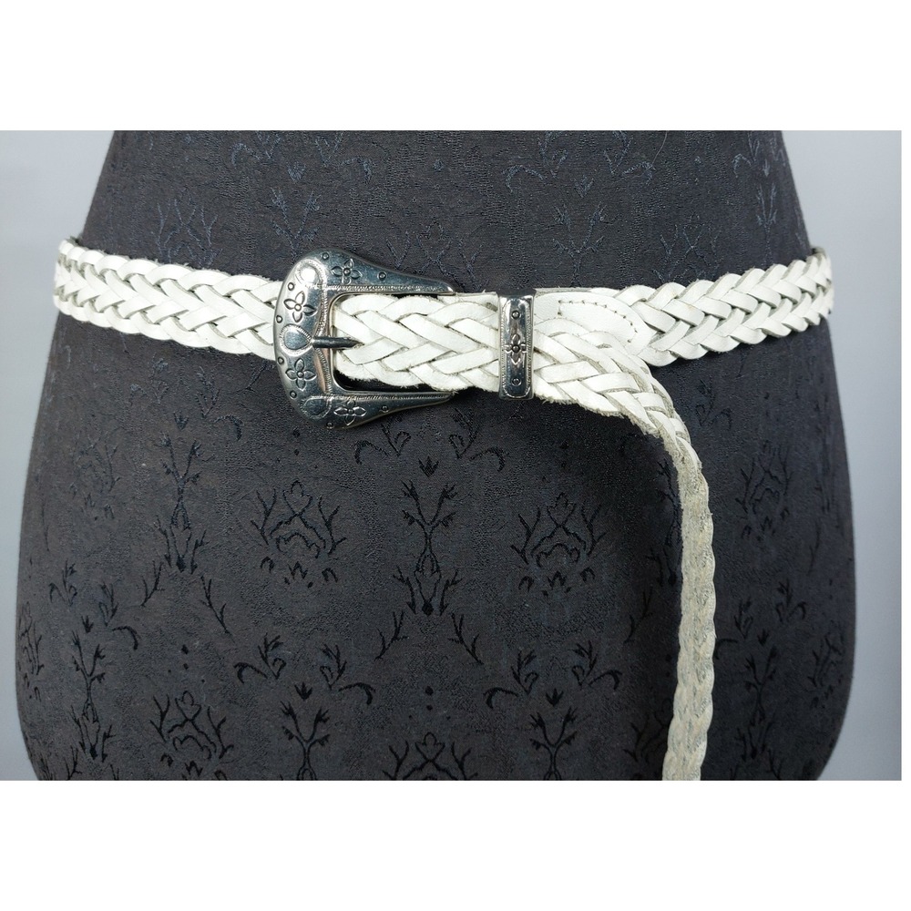 Vintage Ribco USA Genuine Leather White Braided Western Belt Size XL 44" 1"w